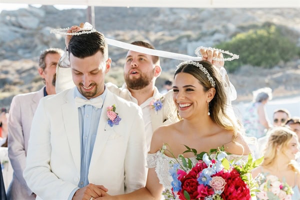 Romantic Destination Wedding Naxos Colorful Blooms