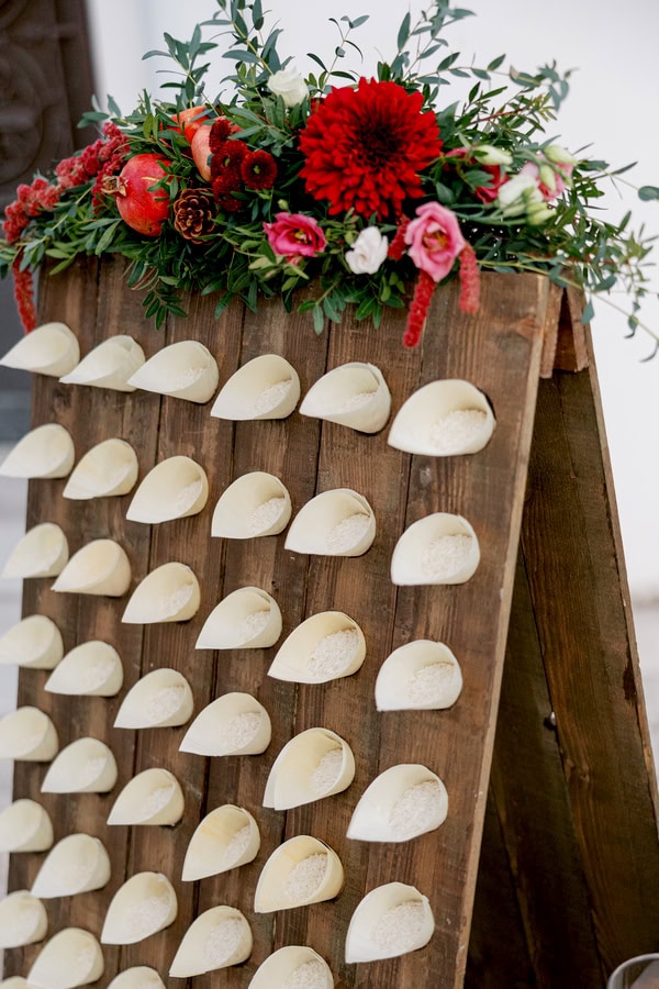Rustic Chic Autumn Wedding Red Dahlias