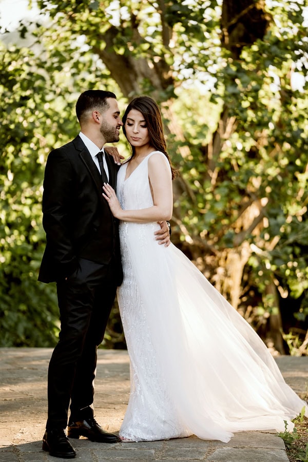 Summer Wedding Kavala White Roses Olive Leaves