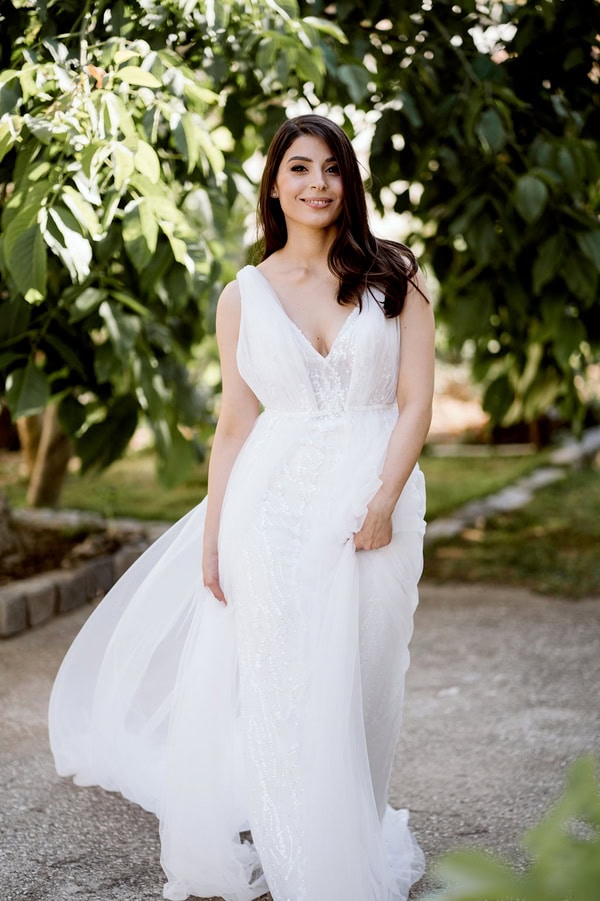 Summer Wedding Kavala White Roses Olive Leaves