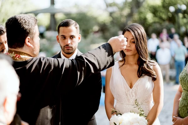 Summer Wedding Kavala White Roses Olive Leaves