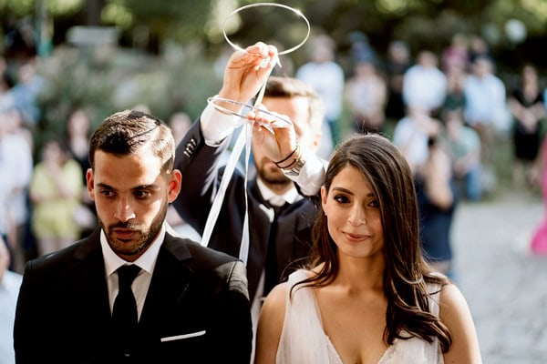 Summer Wedding Kavala White Roses Olive Leaves