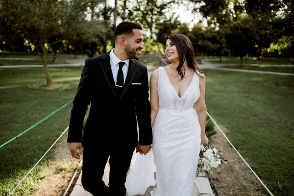 Summer Wedding Kavala White Roses Olive Leaves