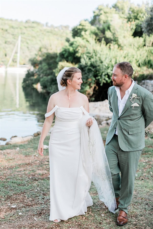 Wedding Filled Ivory Flowers Olive Leaves Meganisi