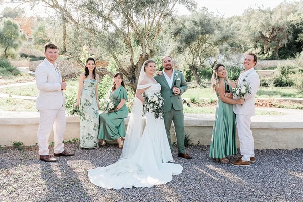 Wedding Filled Ivory Flowers Olive Leaves Meganisi