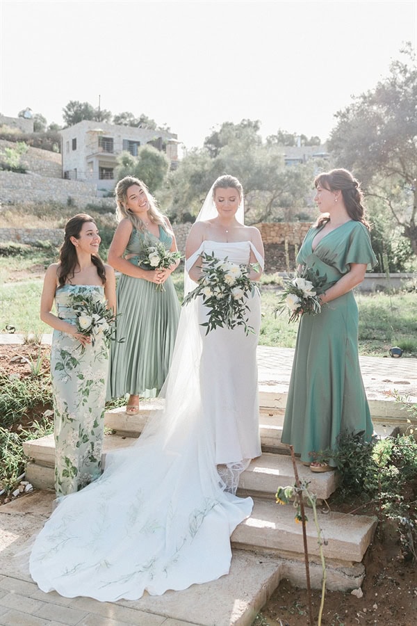 Wedding Filled Ivory Flowers Olive Leaves Meganisi