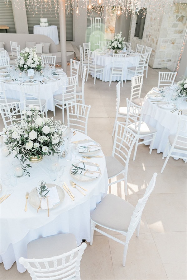 Wedding Filled Ivory Flowers Olive Leaves Meganisi