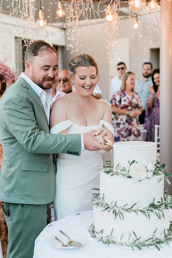 Wedding Filled Ivory Flowers Olive Leaves Meganisi
