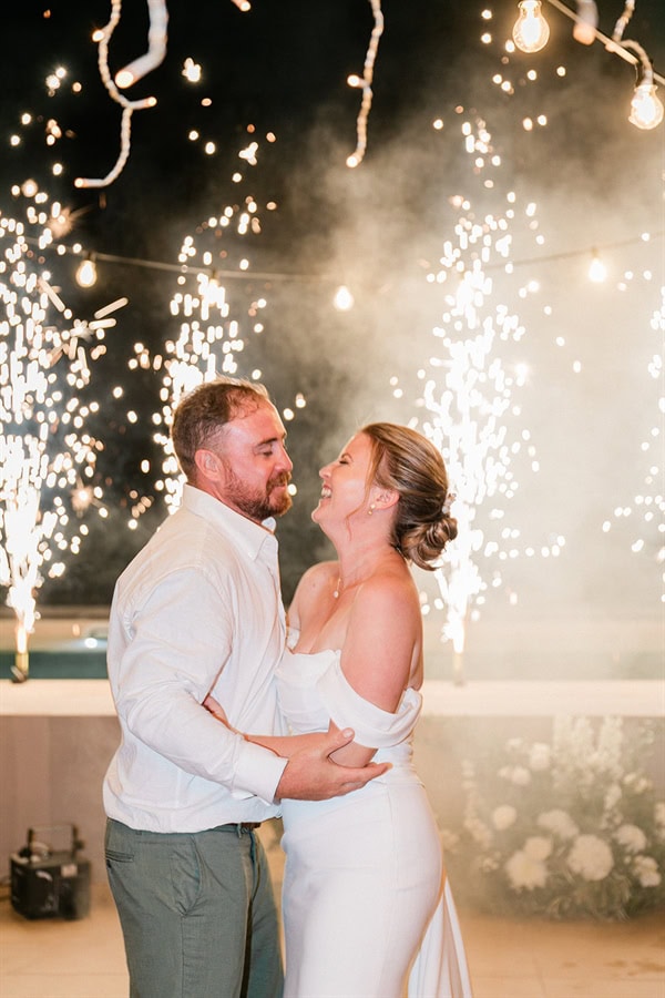Wedding Filled Ivory Flowers Olive Leaves Meganisi