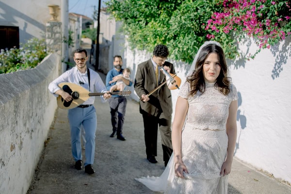 Beautiful Summer Wedding White Shades Spetses