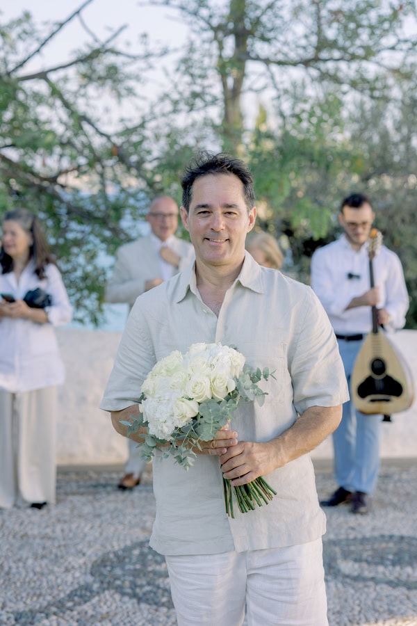 Beautiful Summer Wedding White Shades Spetses
