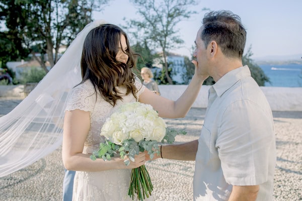 Beautiful Summer Wedding White Shades Spetses