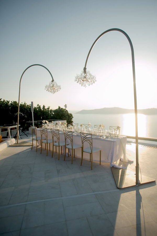 Chic Fall Wedding Imerovigli White Flowers