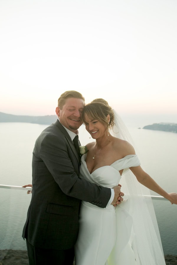 Chic Fall Wedding Imerovigli White Flowers