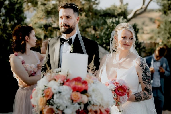 Romantic Summer Wedding Pale Peach Blooms