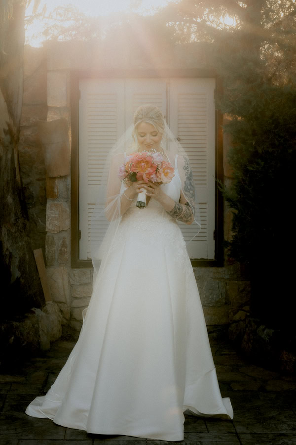 Romantic Summer Wedding Pale Peach Blooms