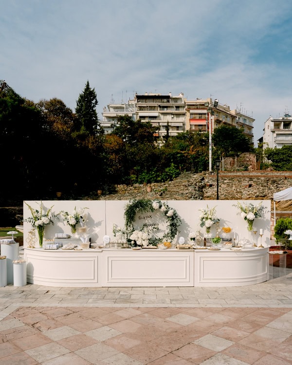 Summer Chic Wedding Baptism Thessaloniki All White Flowers