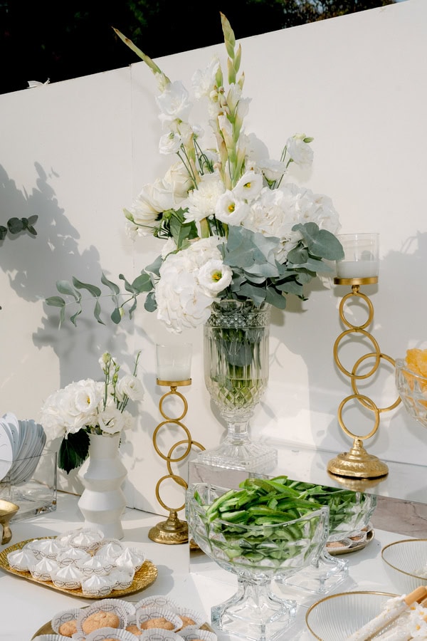 Summer Chic Wedding Baptism Thessaloniki All White Flowers