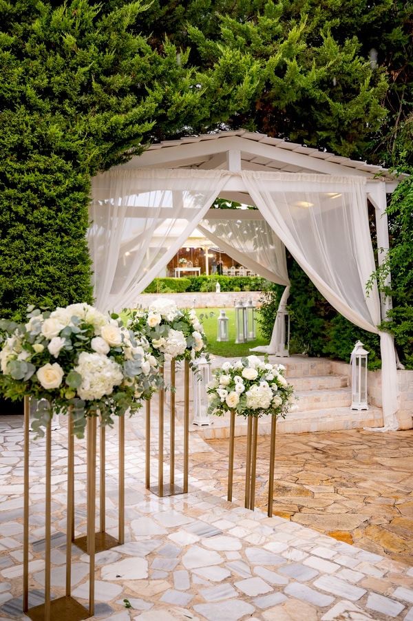 Summer Wedding Athens White Blooms