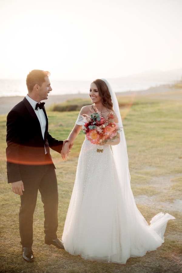 Summer Wedding Peach Hues Kanali Prevezas