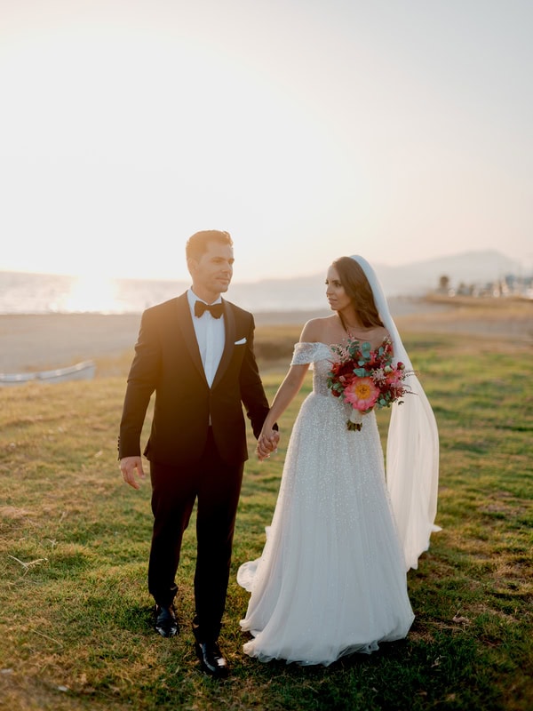 Summer Wedding Peach Hues Kanali Prevezas