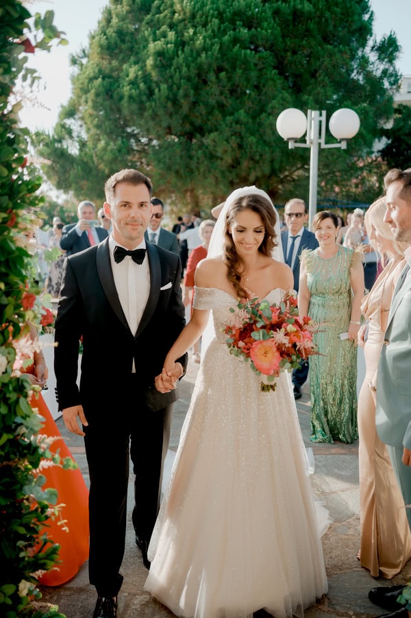 Summer Wedding Peach Hues Kanali Prevezas