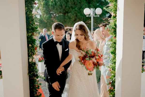 Summer Wedding Peach Hues Kanali Prevezas