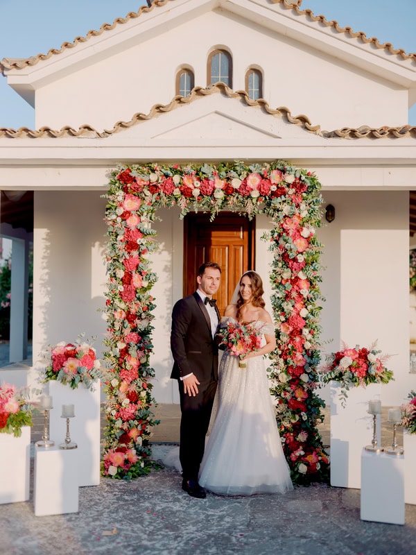 Summer Wedding Peach Hues Kanali Prevezas