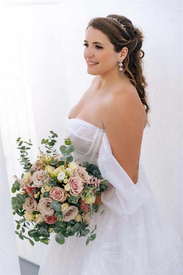 Summer Wedding Santorini Beautiful Blooms