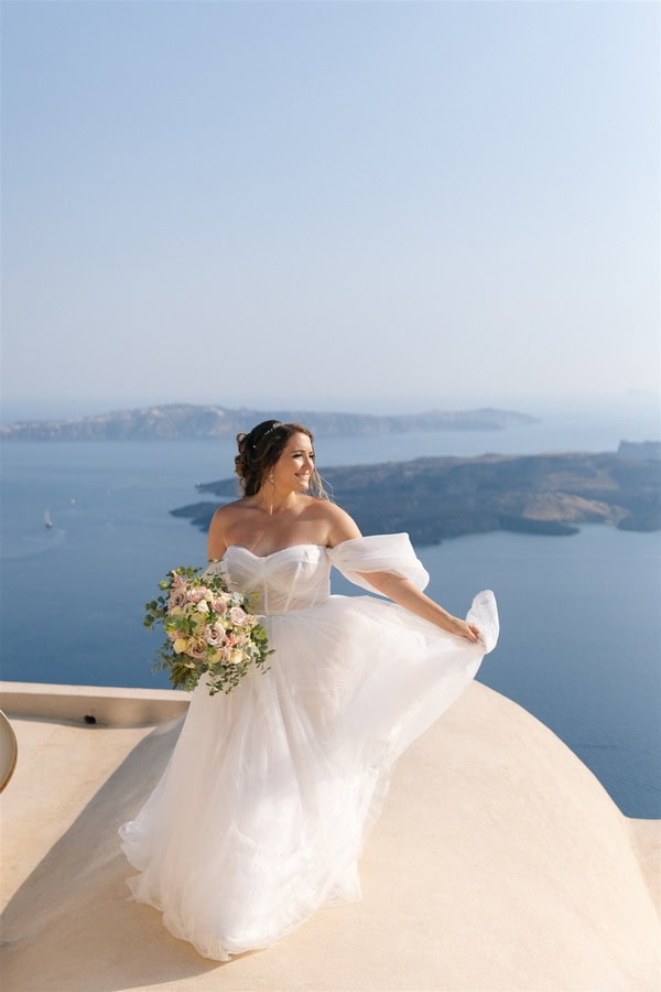 Summer Wedding Santorini Beautiful Blooms