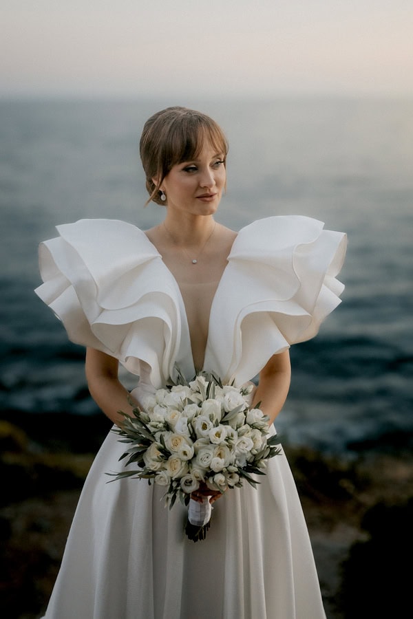Summer Wedding White Blooms Olives Leaves
