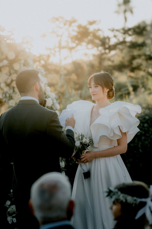 Summer Wedding White Blooms Olives Leaves