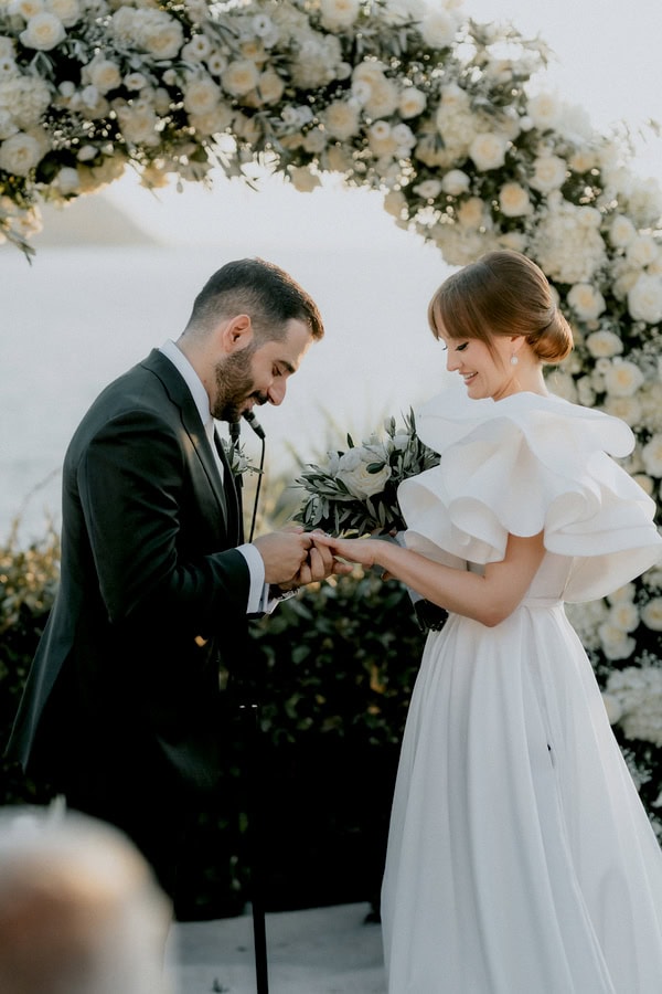 Summer Wedding White Blooms Olives Leaves