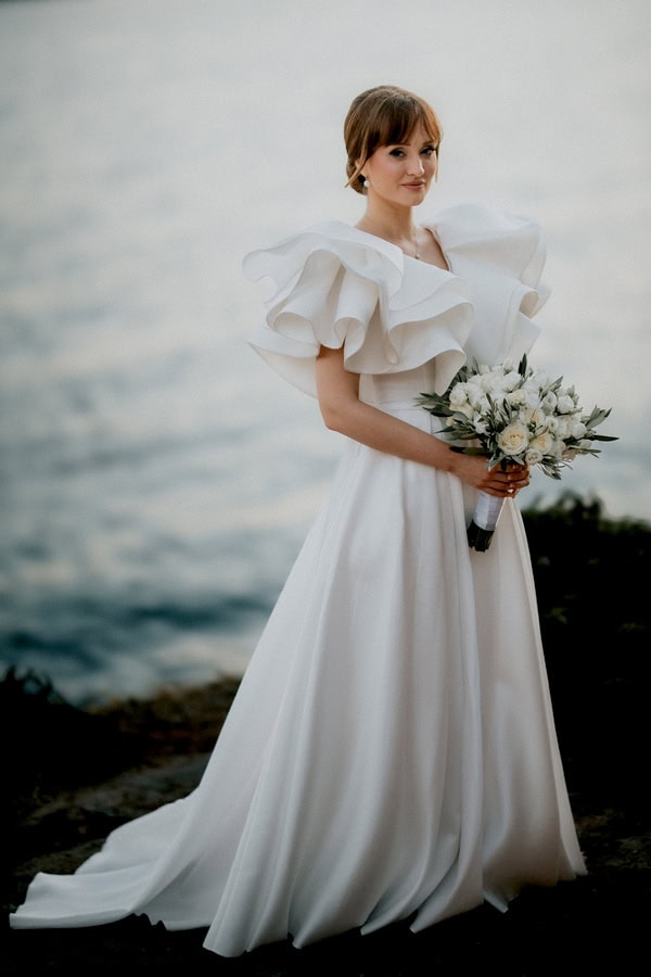 Summer Wedding White Blooms Olives Leaves