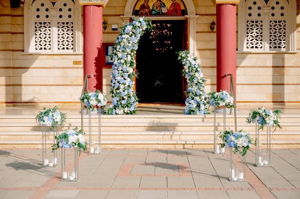 Winter Wedding Nicosia Pale Blue Hydrangeas