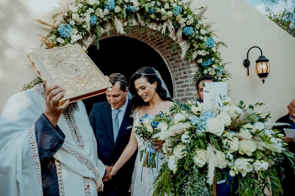 Chic Summer Wedding Blue Hydrangea Athens