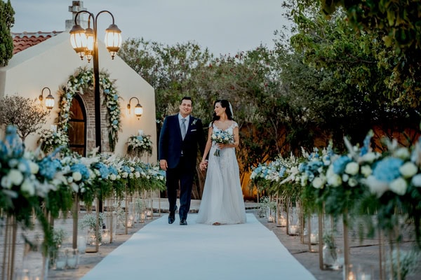 Chic Summer Wedding Blue Hydrangea Athens