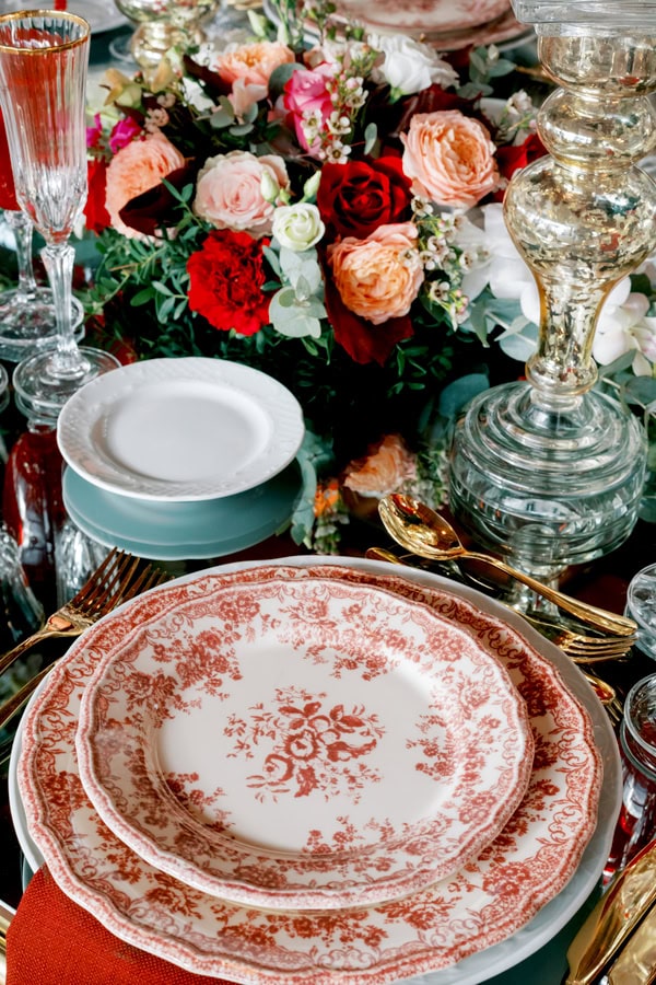 Elegant Styled Shoot Papagiannakos Winery Floral Design Deep Red Hues