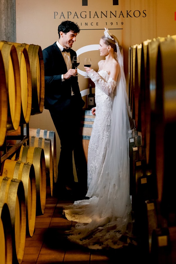 Elegant Styled Shoot Papagiannakos Winery Floral Design Deep Red Hues