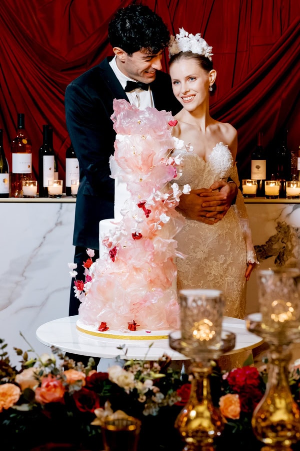 Elegant Styled Shoot Papagiannakos Winery Floral Design Deep Red Hues