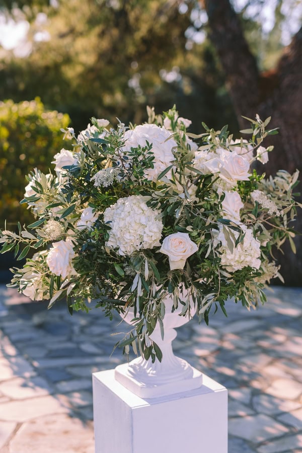 Gorgeous Destination Wedding Elegant White Bloom Olive Leaves