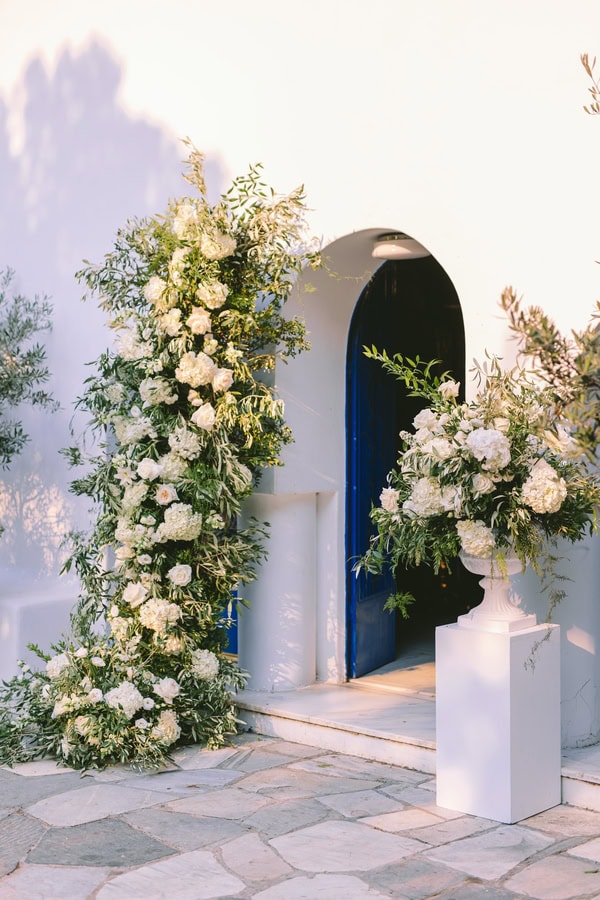 Gorgeous Destination Wedding Elegant White Bloom Olive Leaves