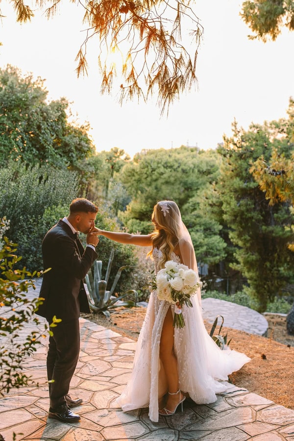 Gorgeous Destination Wedding Elegant White Bloom Olive Leaves