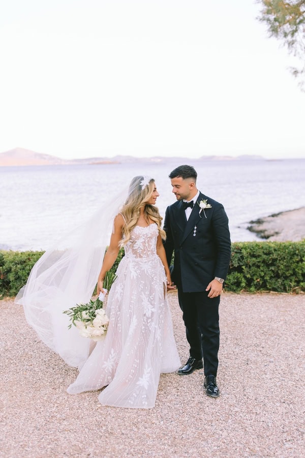 Gorgeous Destination Wedding Elegant White Bloom Olive Leaves