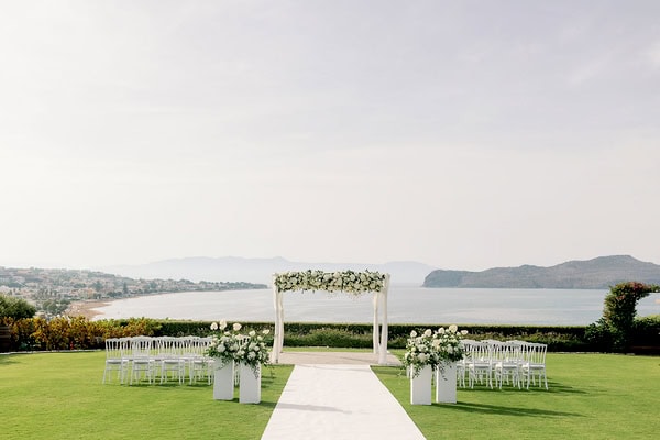 Romantic Destination Wedding Chania Gorgeous White Floral Creations