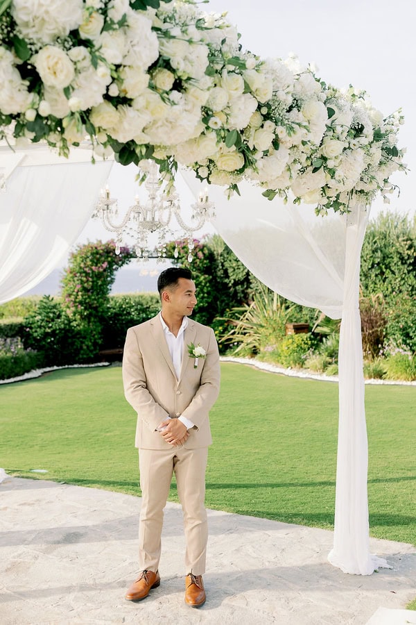 Romantic Destination Wedding Chania Gorgeous White Floral Creations