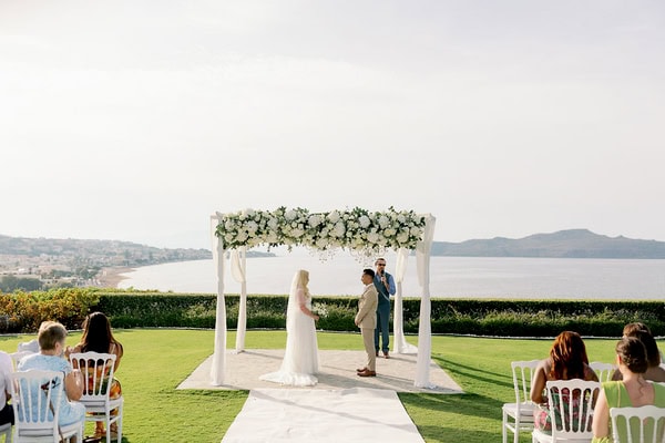 Romantic Destination Wedding Chania Gorgeous White Floral Creations
