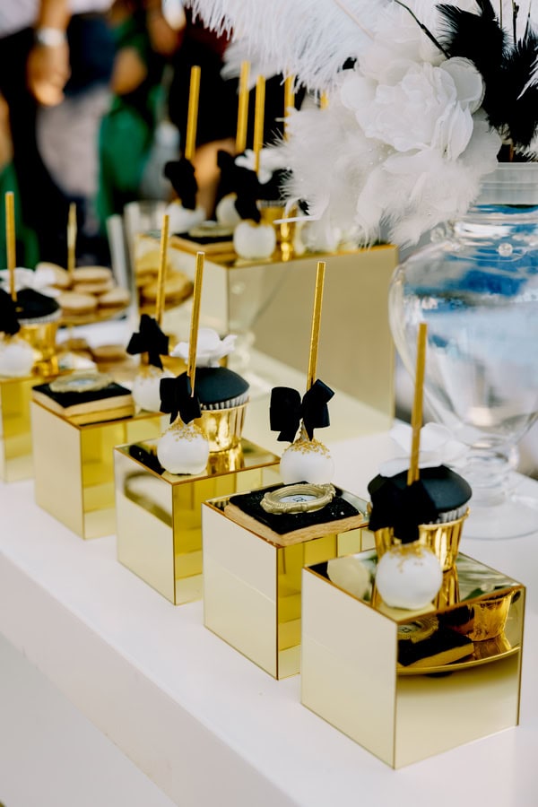 Romantic Wedding Chalkidiki Gold Black Details