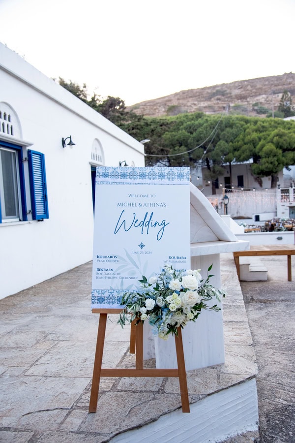 Summer Wedding Blue Details Tinos