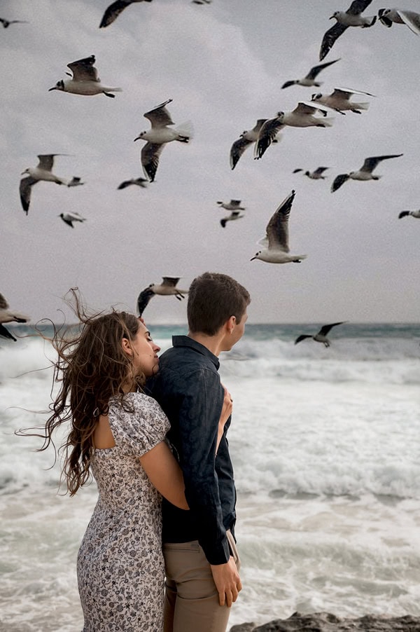 Beautiful Engagement Session Next To Sea